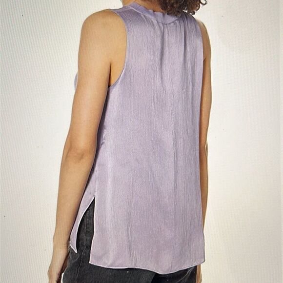 VINCE RIB-TRIM LILAC SILK SHELL  NWT - Picture 3 of 9